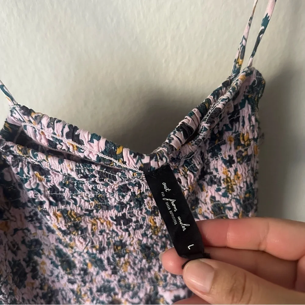 Urban Outfitters UO Out from Under Izzy Floral Smocked Romper L - Picture 6 of 10